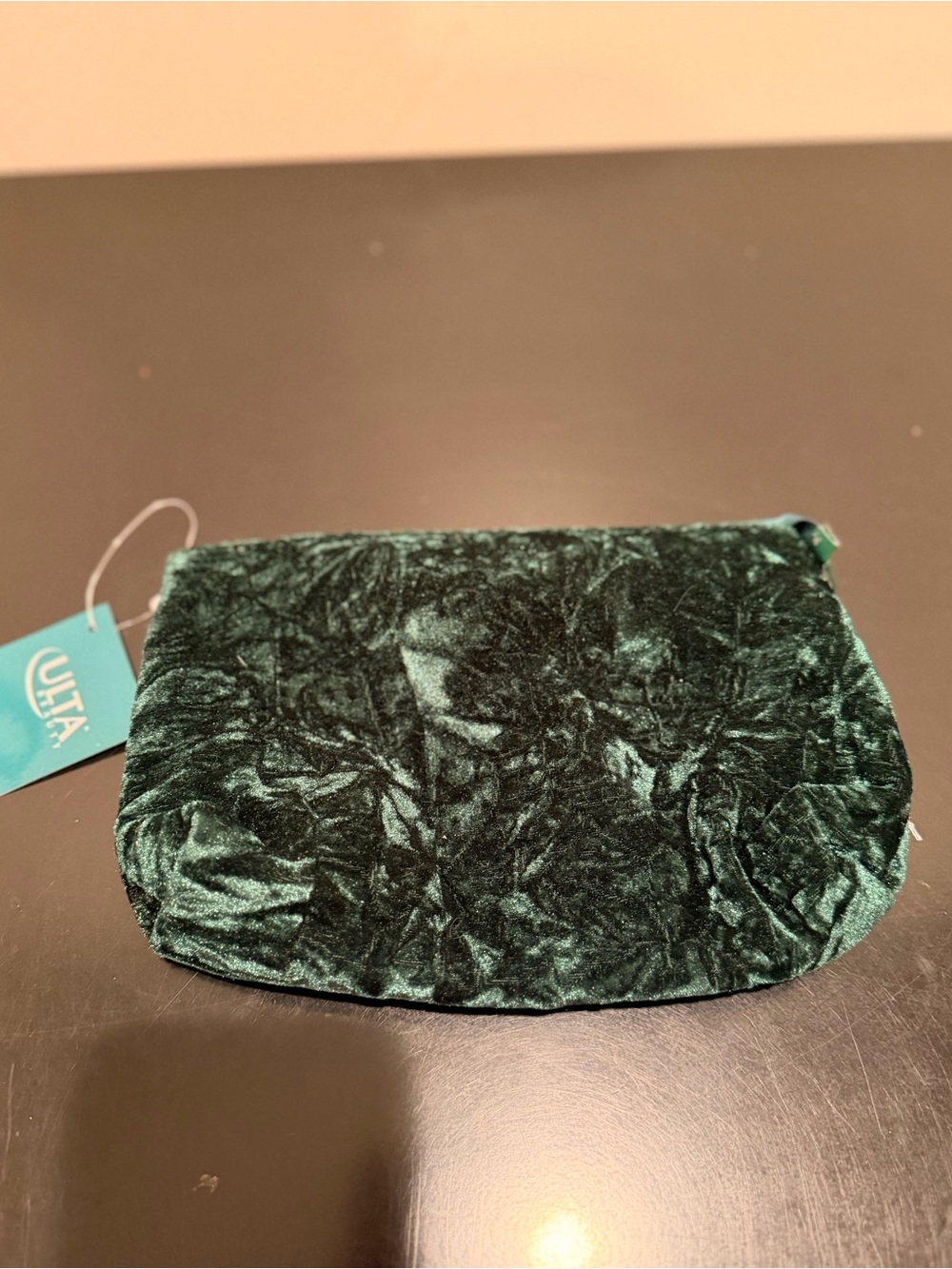 Ulta Beauty Dark Emerald Green Velvet Makeup Pouch